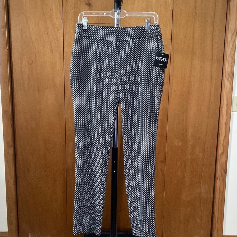 Kasper Womens  Petite Black Multi Dress Pants Size 6P NWT